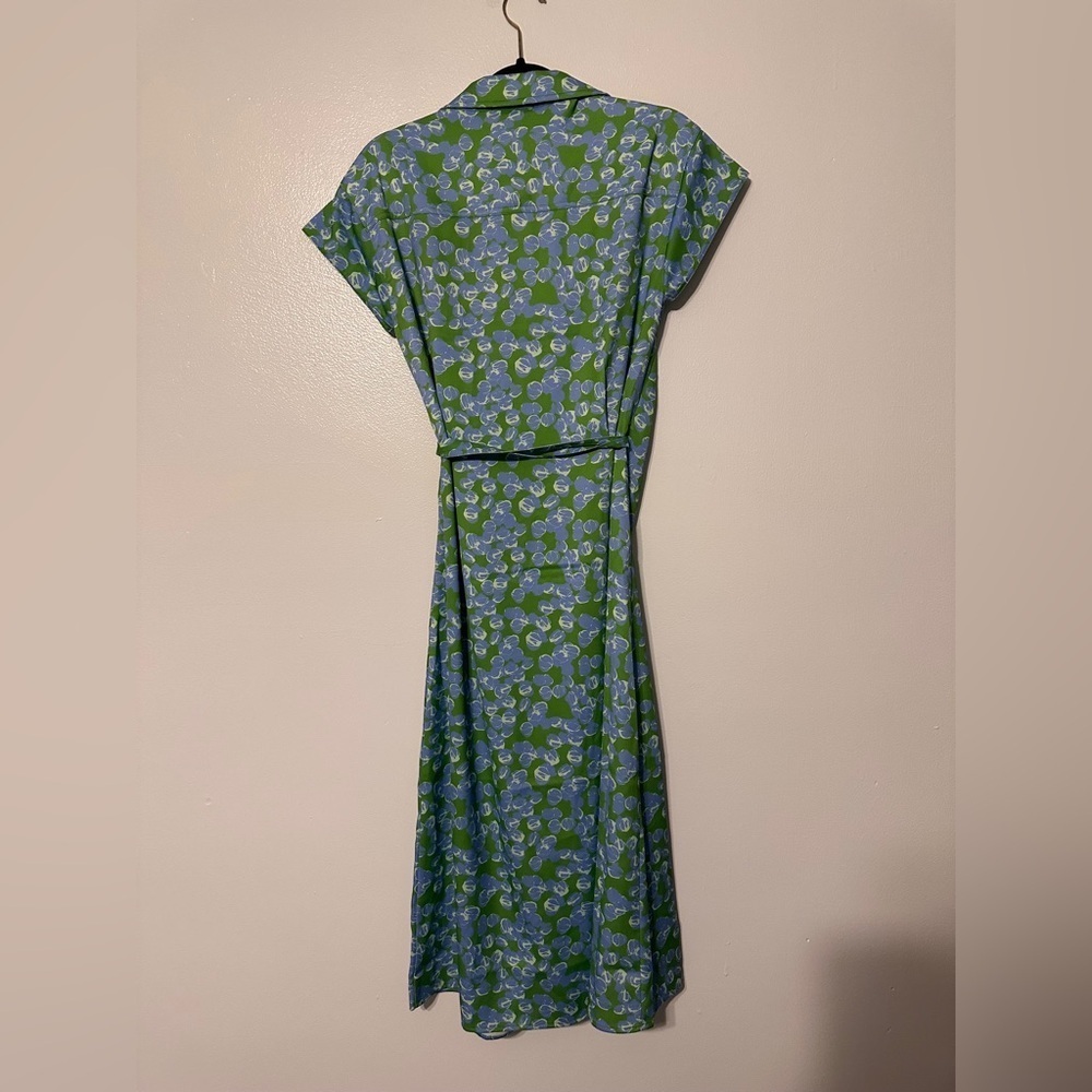 Alexia Admor Paris Surplice Waist Tie Wrap Collared Midi Dress Sz 6 Printed - Picture 6 of 6